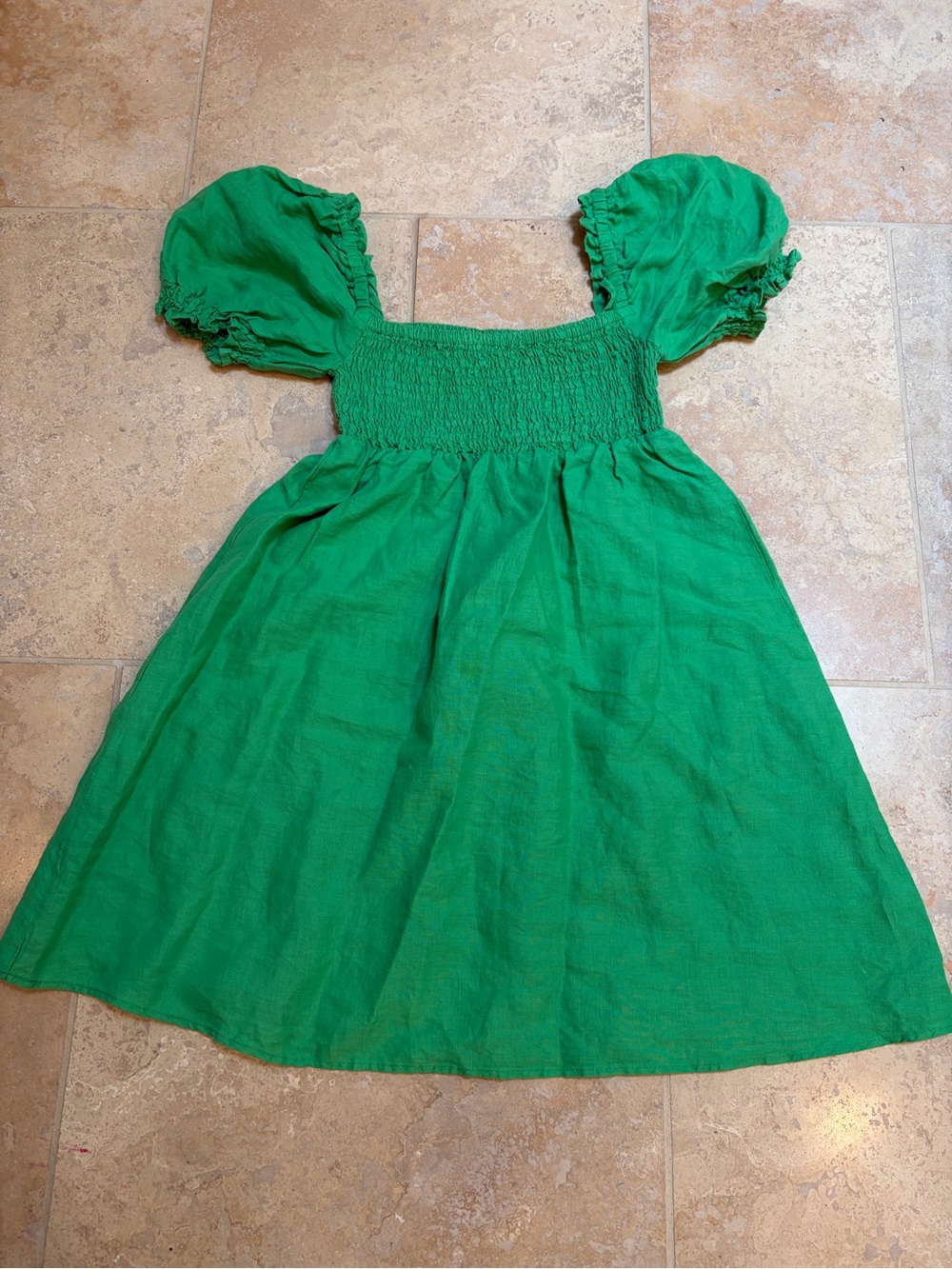 House of Harlow 1960 women’s green baby doll smocked dress
